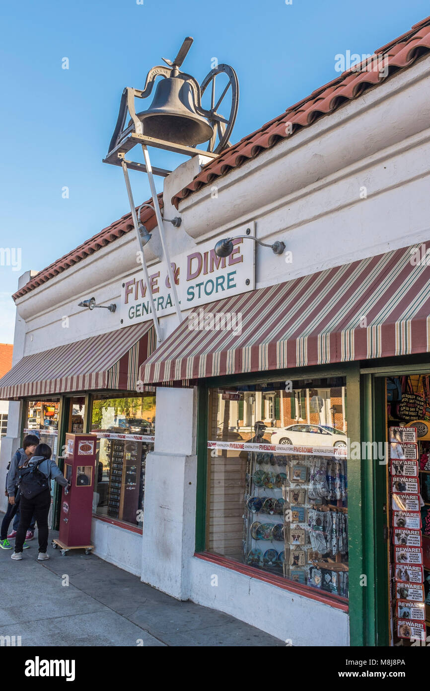 SAN DIEGO, CALIFORNIA, USA - Five & Dime General Store located on San Diego Avenue in the popular tourist Old Town neighbourhood of the city. Stock Photo