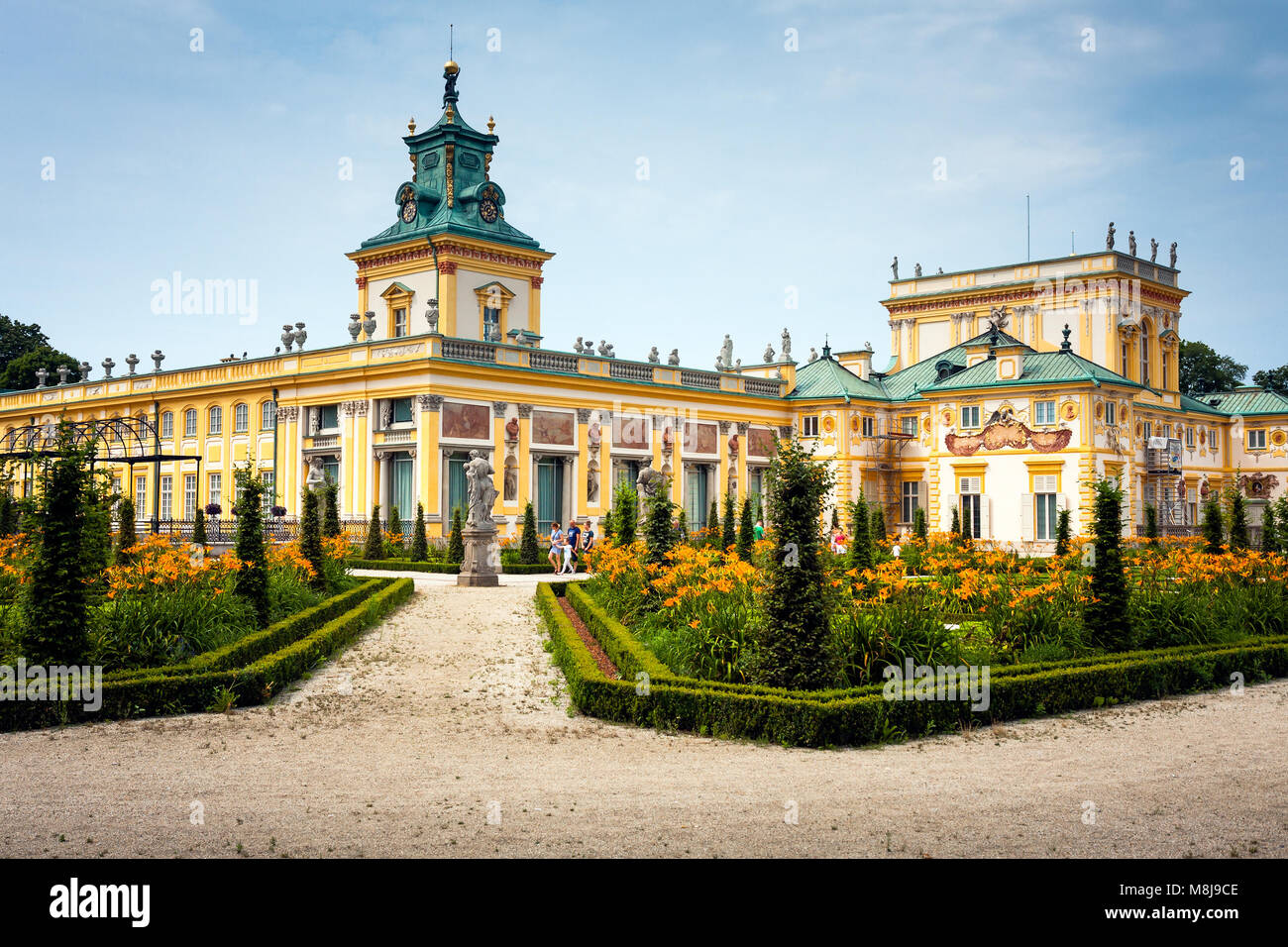 WARSAW, POLAND JULY 26, 2014 Wilanow Royal Palace gardens. 17th