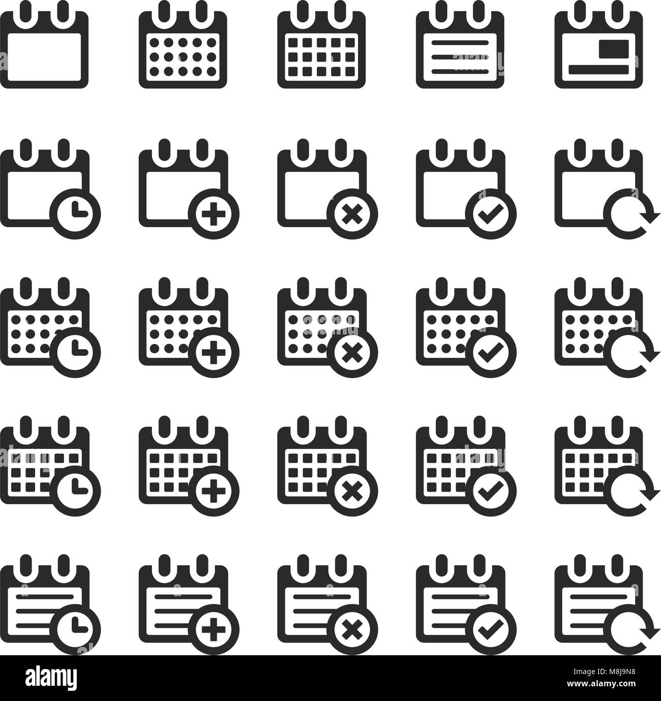 Calendar checked Stock Vector Images - Alamy