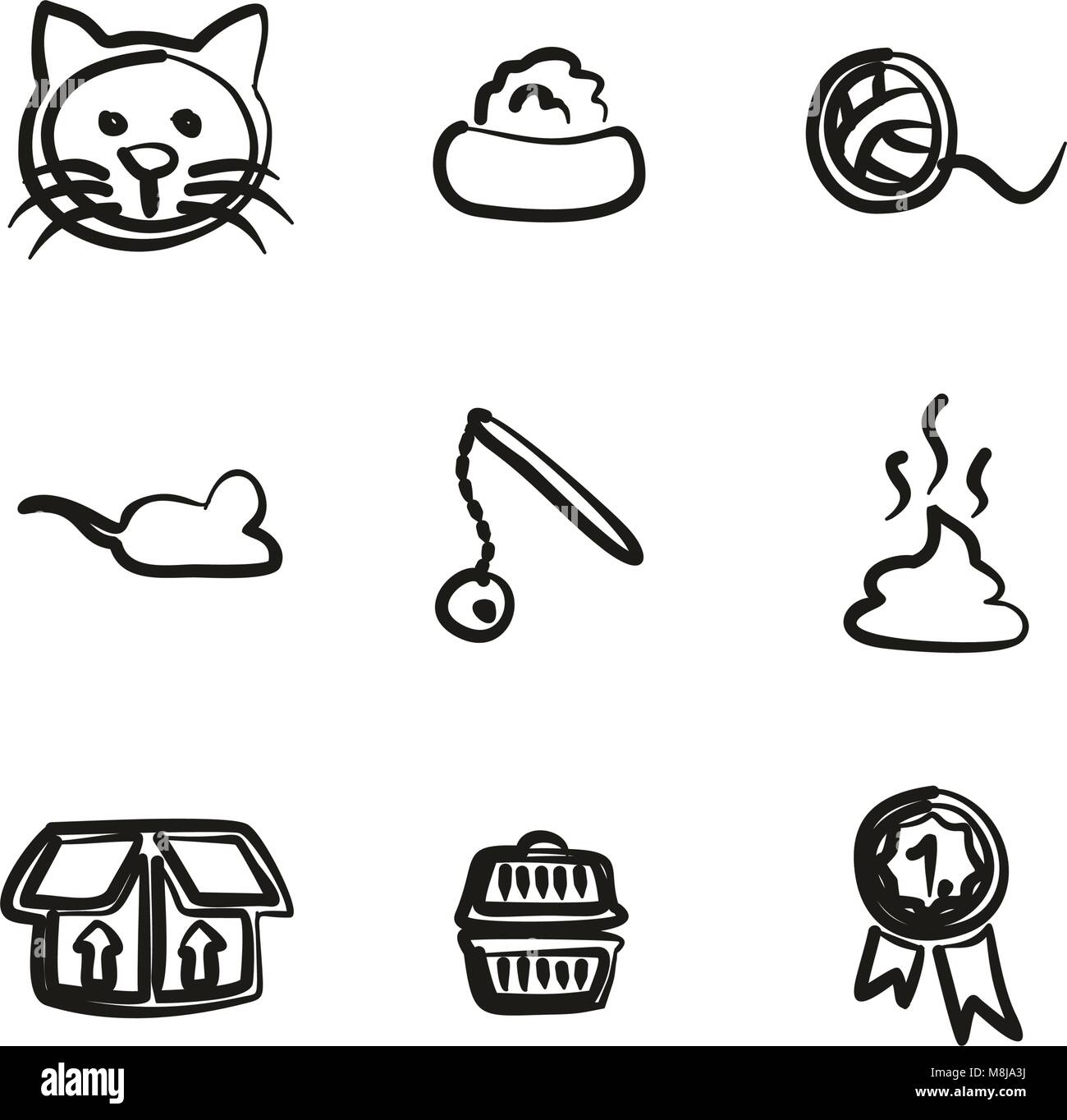Cat Icons Freehand Stock Vector Image & Art - Alamy