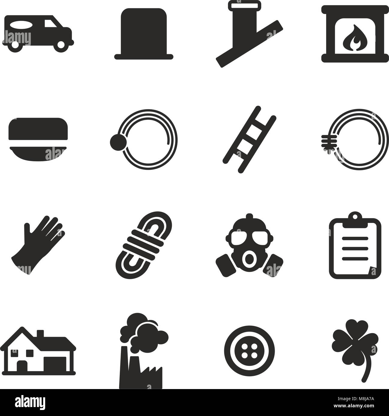 Chimney Sweeper Icons Stock Vector