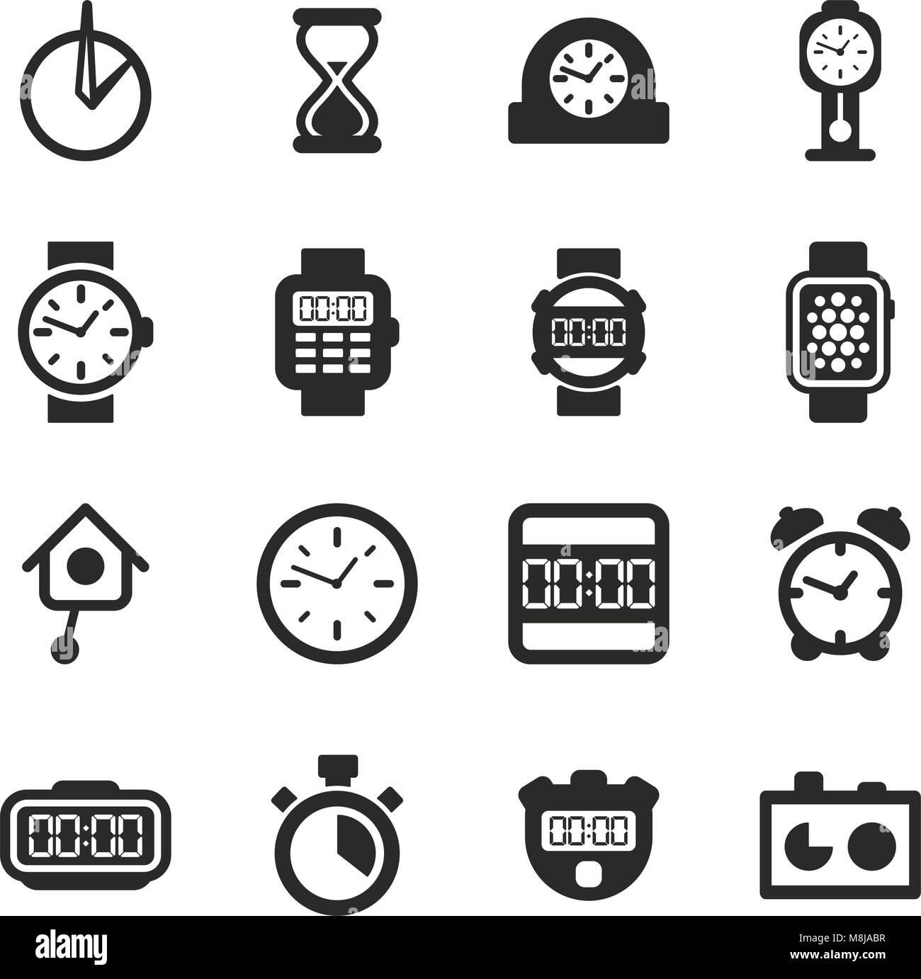Clock Icons Set 2 Stock Vector Image & Art - Alamy