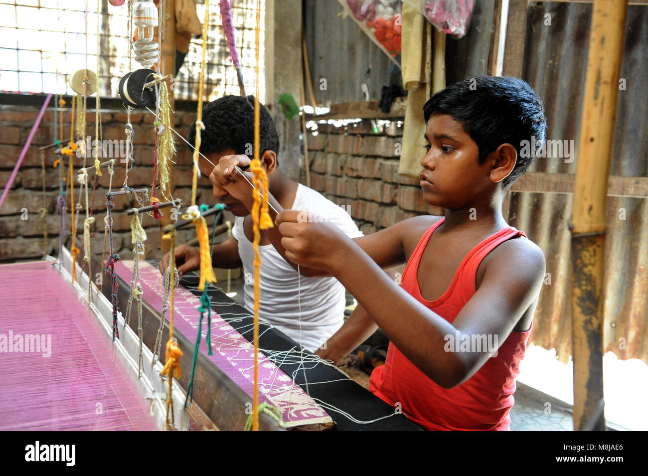 Narayanganj Bangladesh August 24 2016 Handloom Weaver Weaves