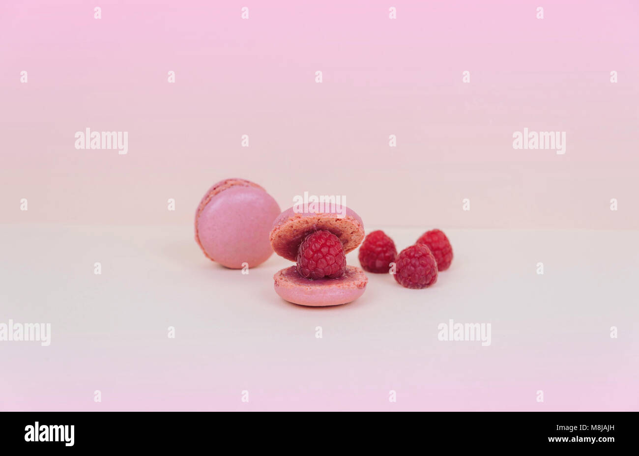 French macaroon cake macaroons as a shell with raspberry pearl ...