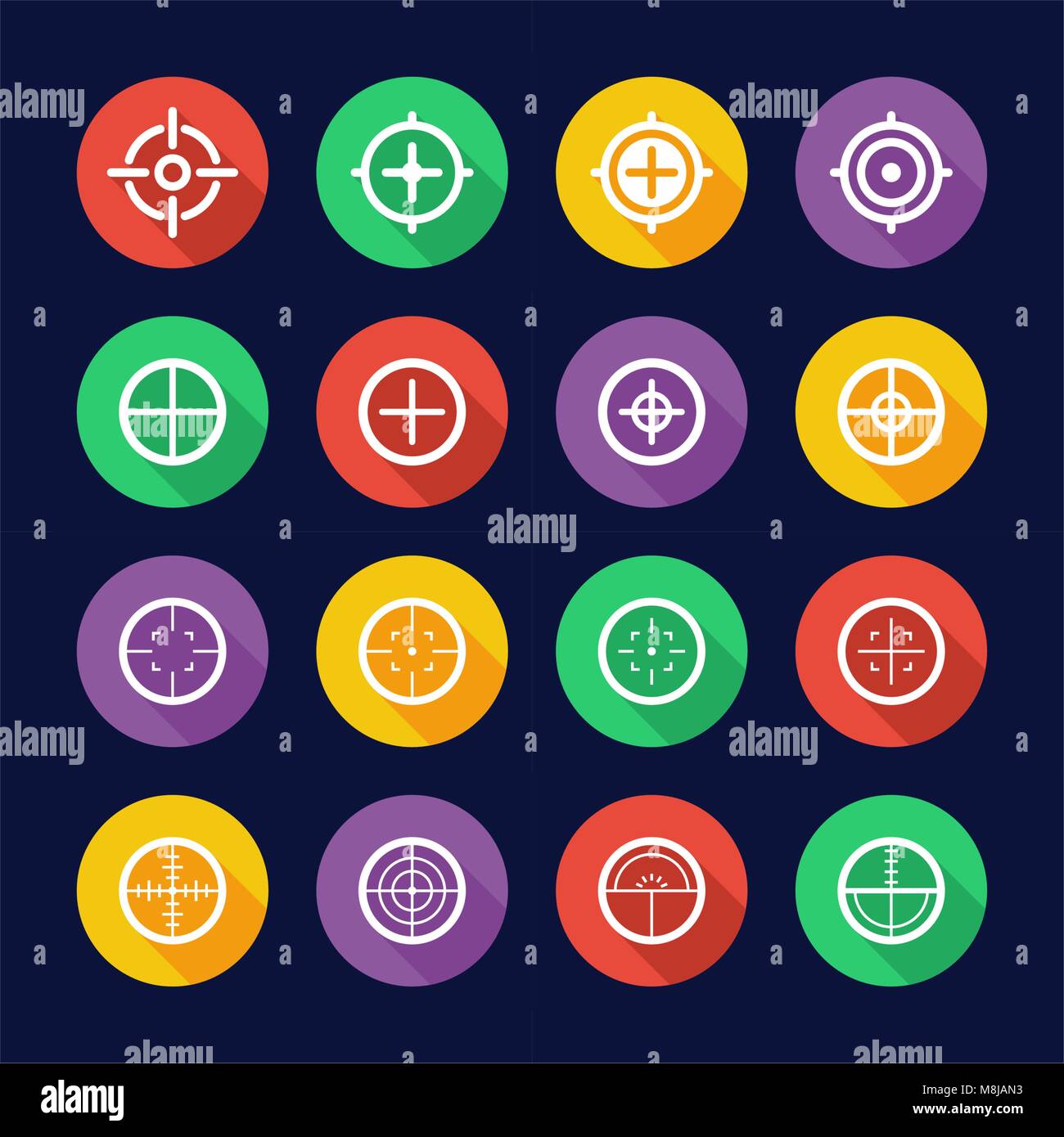Crosshair Icons Flat Design Circle Stock Vector Image & Art - Alamy
