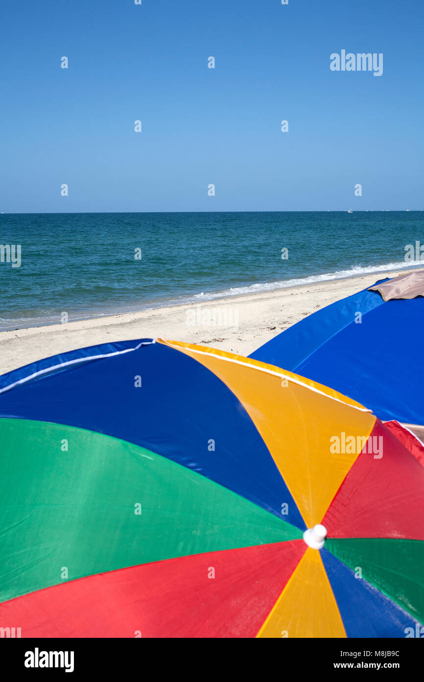 Colorful beach umbrellas Stock Photo Alamy