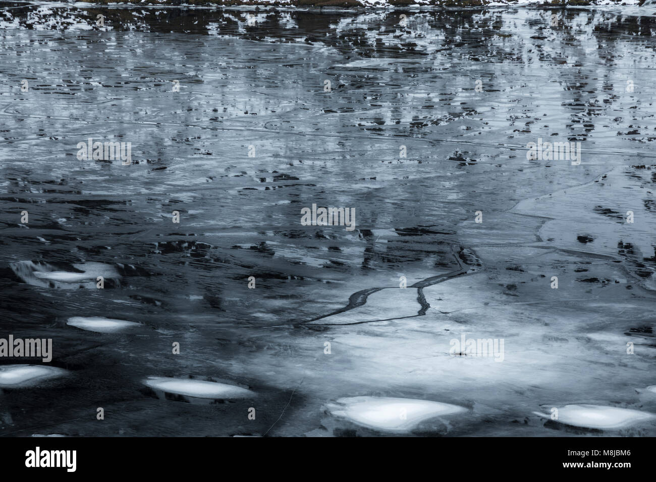 Ice Details, Frozen Lake, Storvatnet, Nusfjord, Lofoten, Norway Stock ...