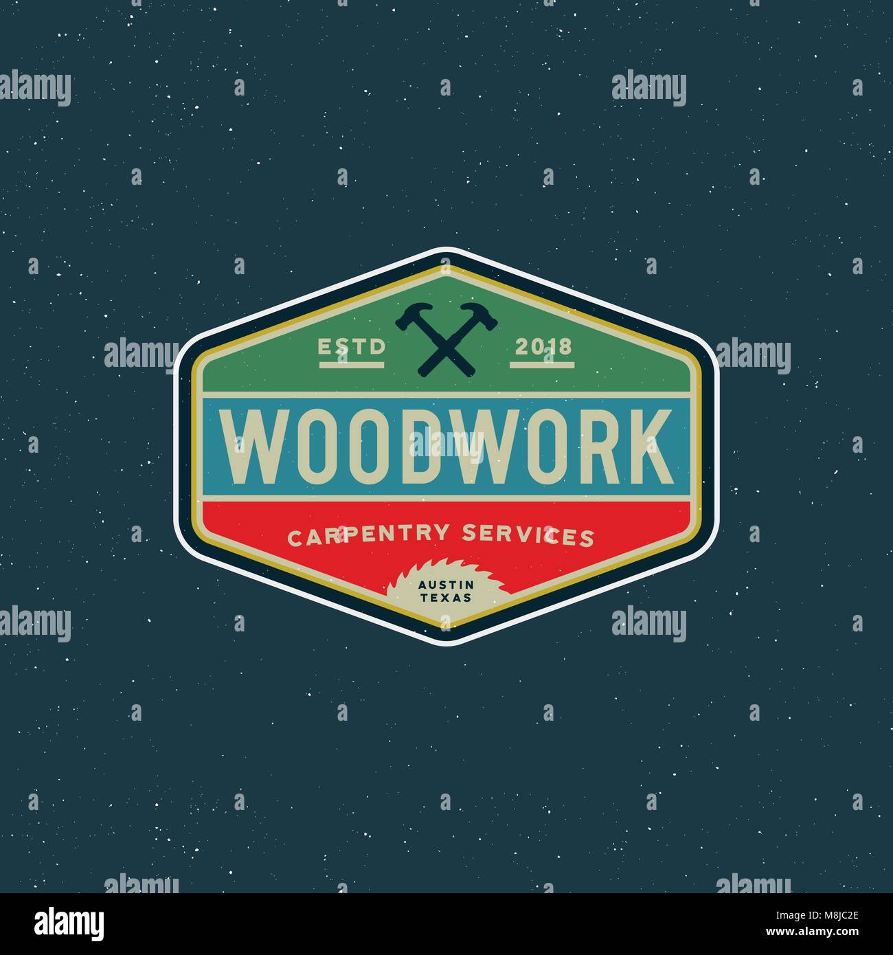 vintage carpentry logo. retro styled wood works emblem. vector ...