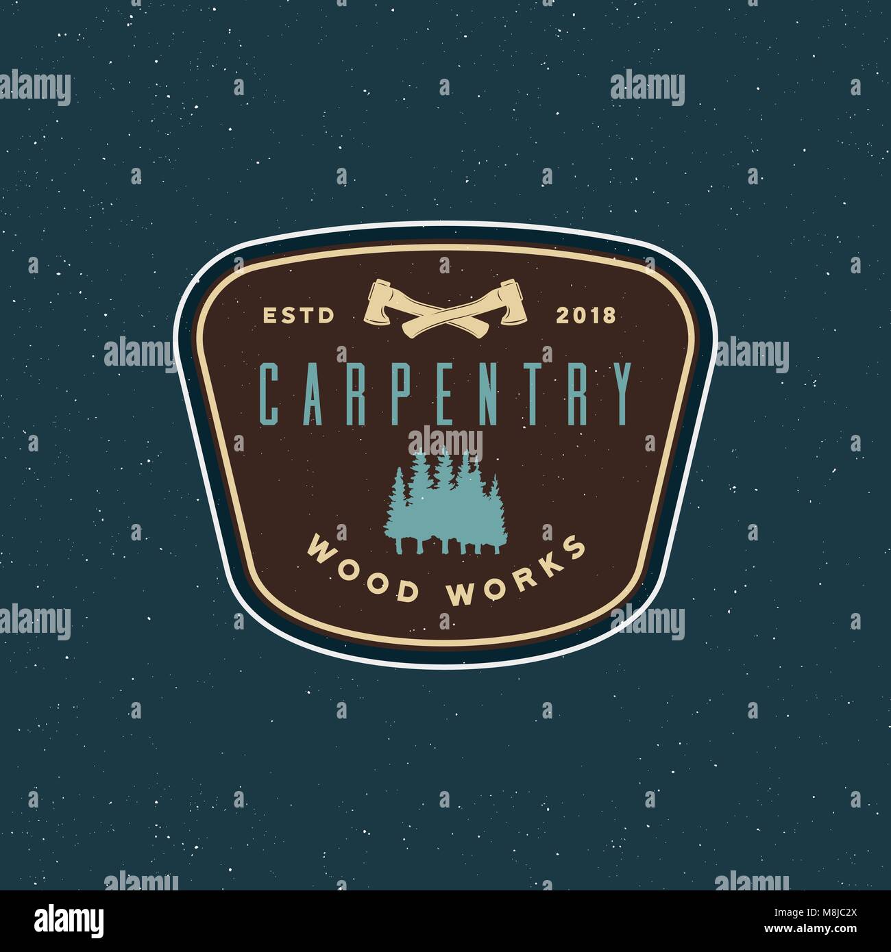 vintage carpentry logo. retro styled wood works emblem. vector ...