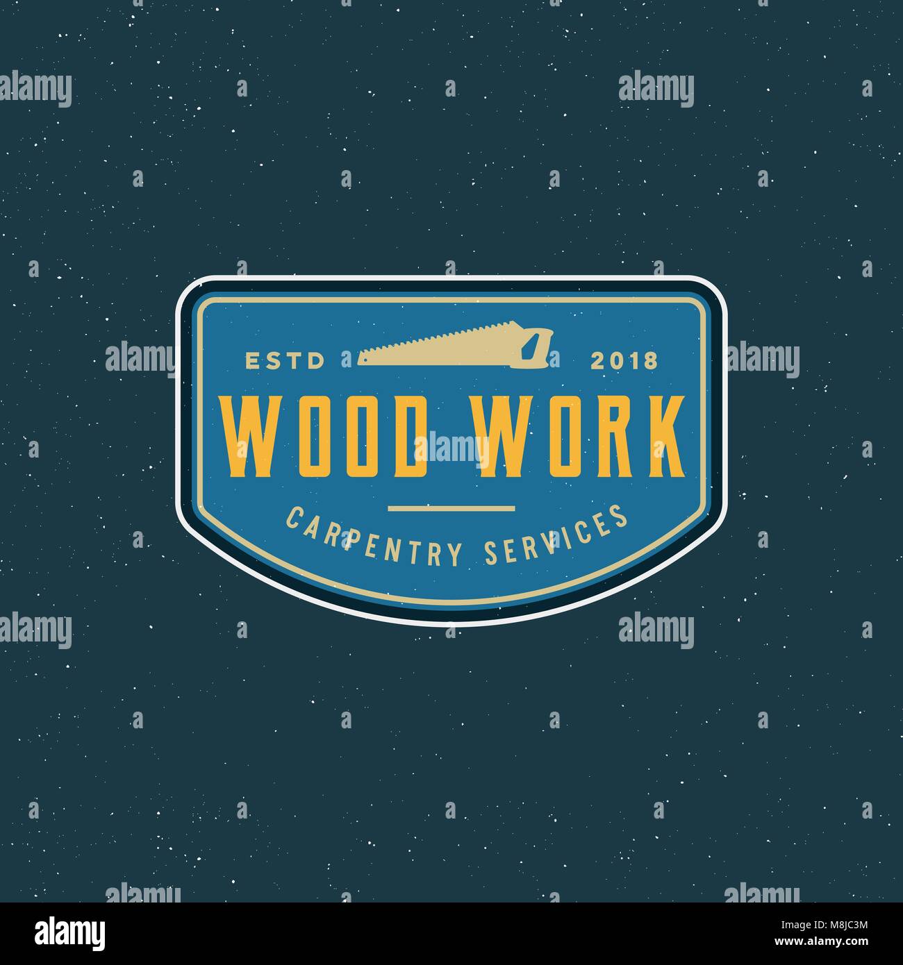 vintage carpentry logo. retro styled wood works emblem. vector ...