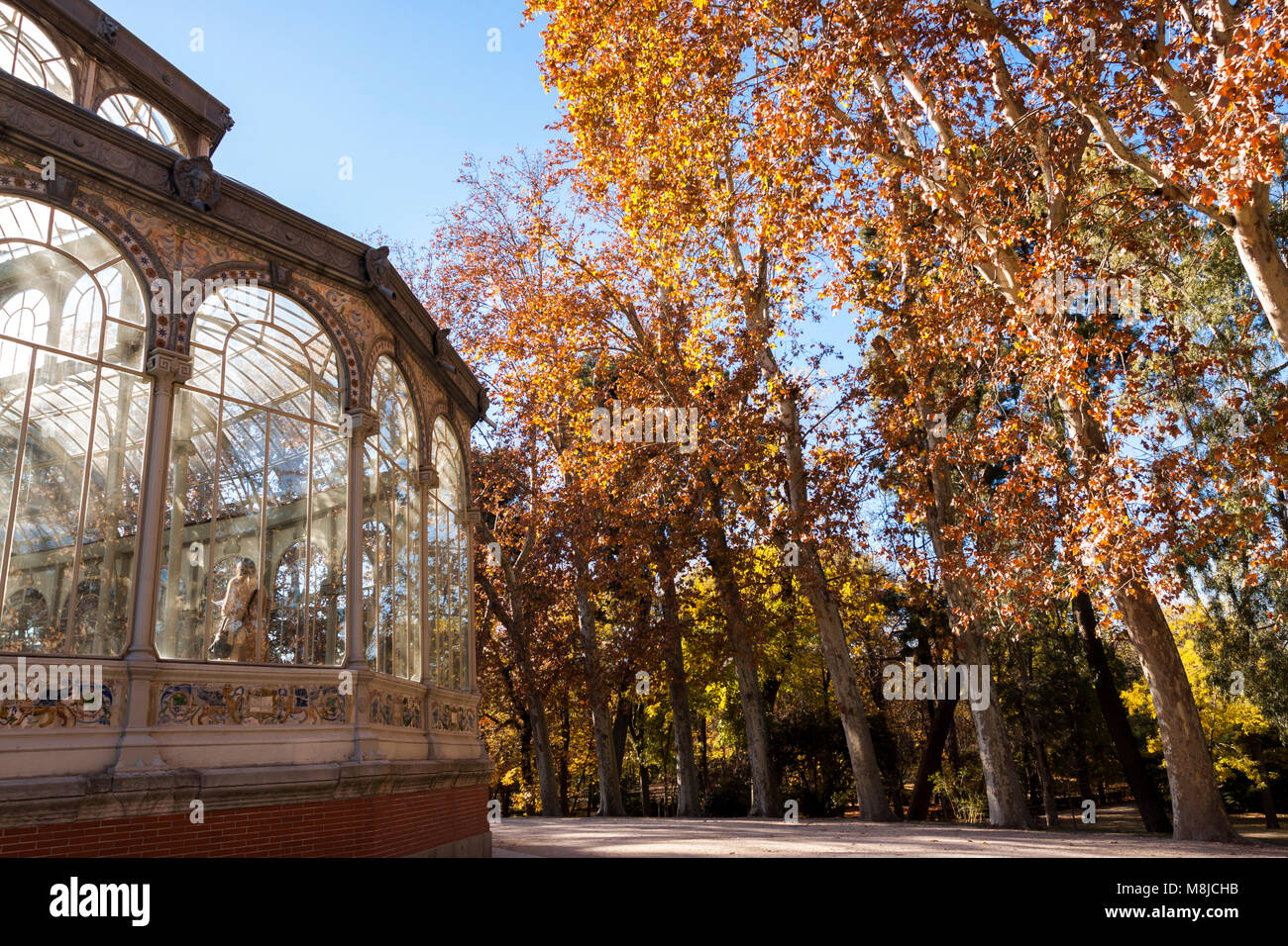 Crystal Palace in Retiro Park. Madrid. Spain Stock Photo