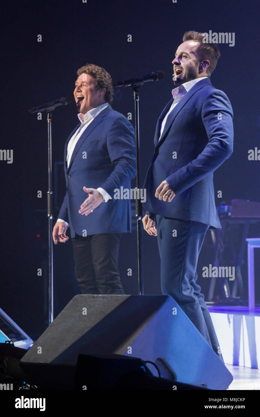 Michael Ball and Alfie Boe performing live on stage during the Together