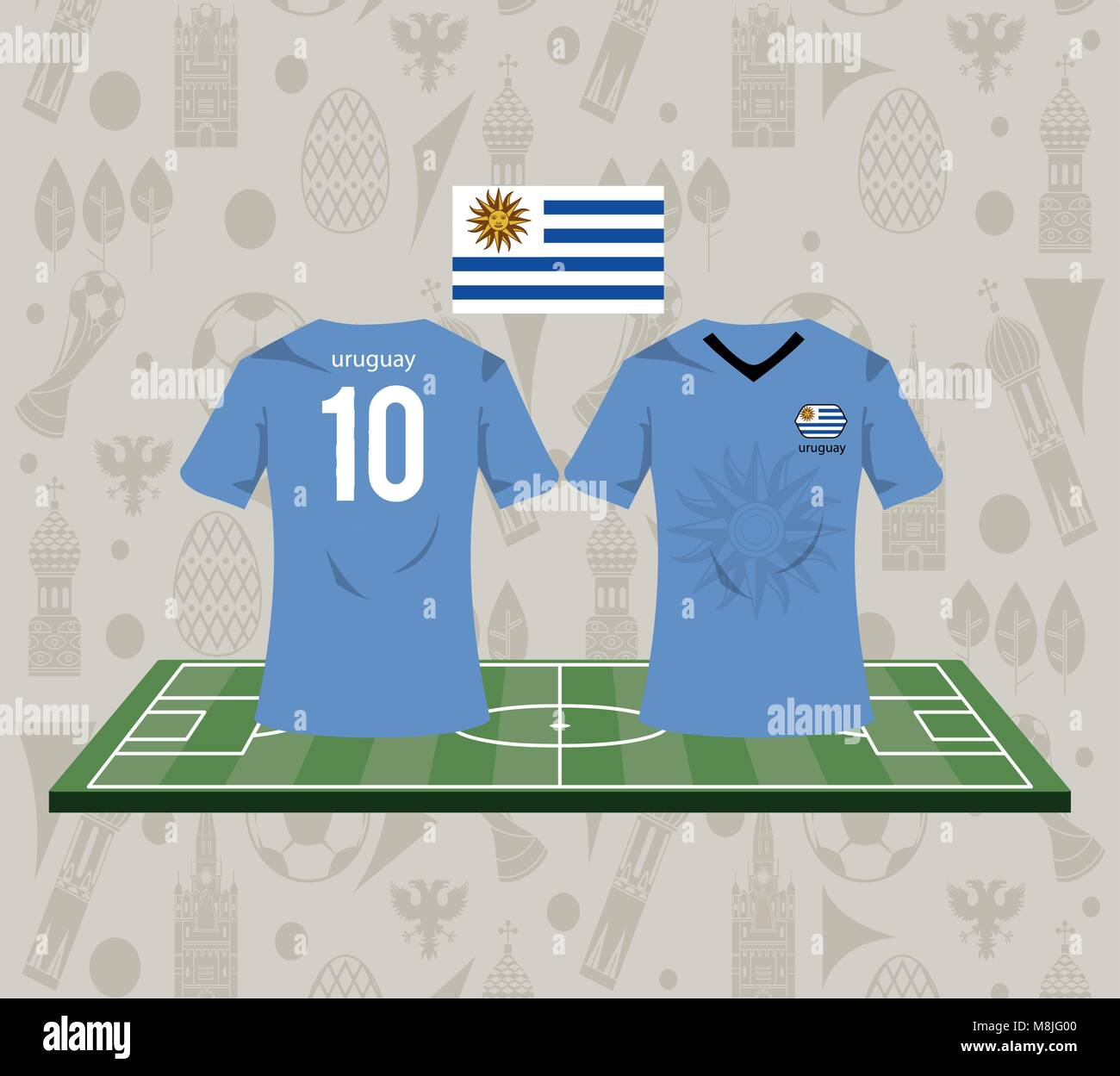 Premium Vector  Football kit of uruguay, tshirt template for