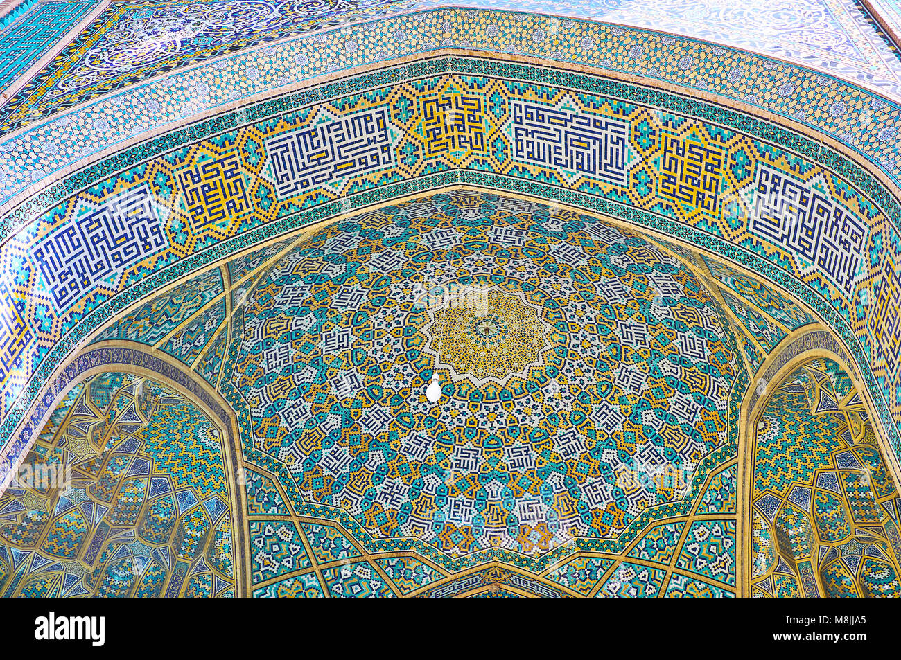 The scenic decoration of Chaharbagh madraseh includes numerous portals ...