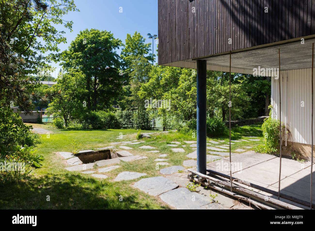 The Aalto House was designed by Finnish architect Alvar Aalto. The house in Munkkiniemi, Helsinki, was completed in 1936 as home and studio for Aalto. Stock Photo