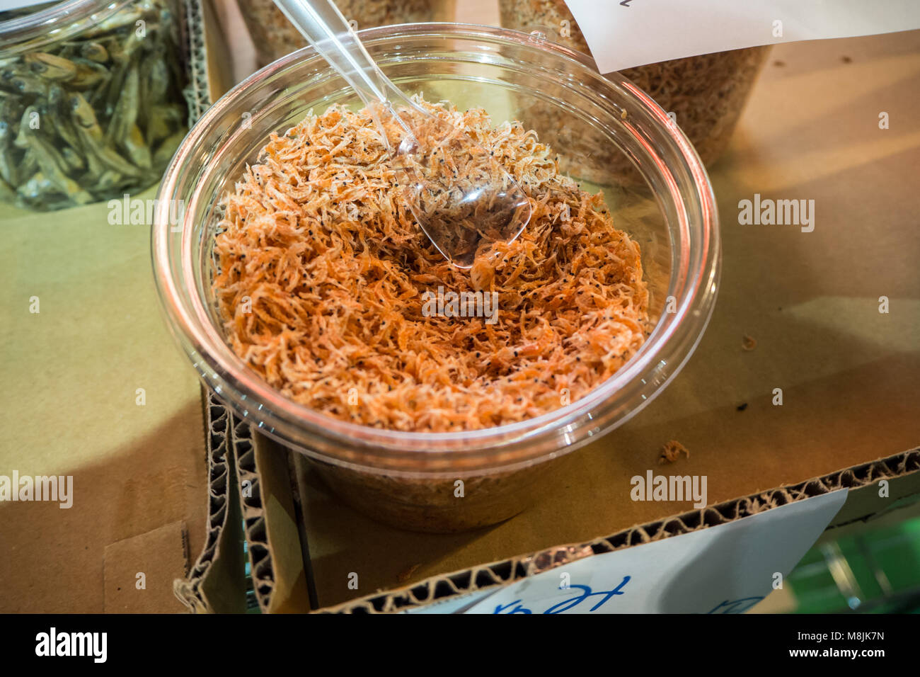 Dehydrated and salted Japanese krill in a container Stock Photo Alamy