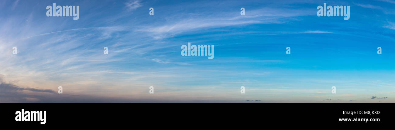 Panorama background with sky and clouds at sunset Stock Photo - Alamy