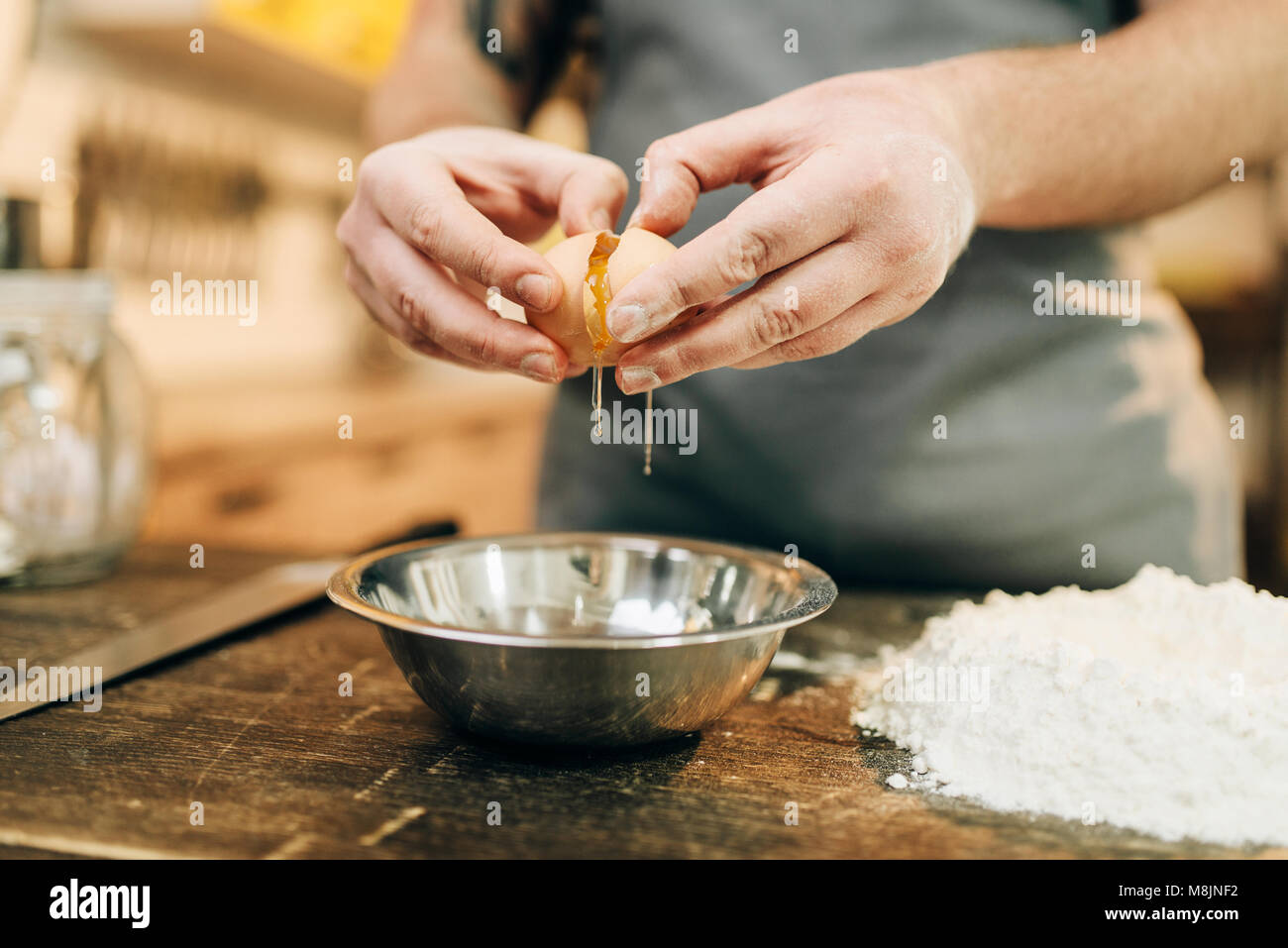 Cooking process male chef hi-res stock photography and images - Alamy