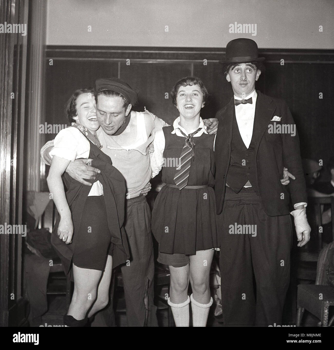 1950s, historical, people at a party wearing fancy dress outfits ot costumes, England, UK. Stock Photo