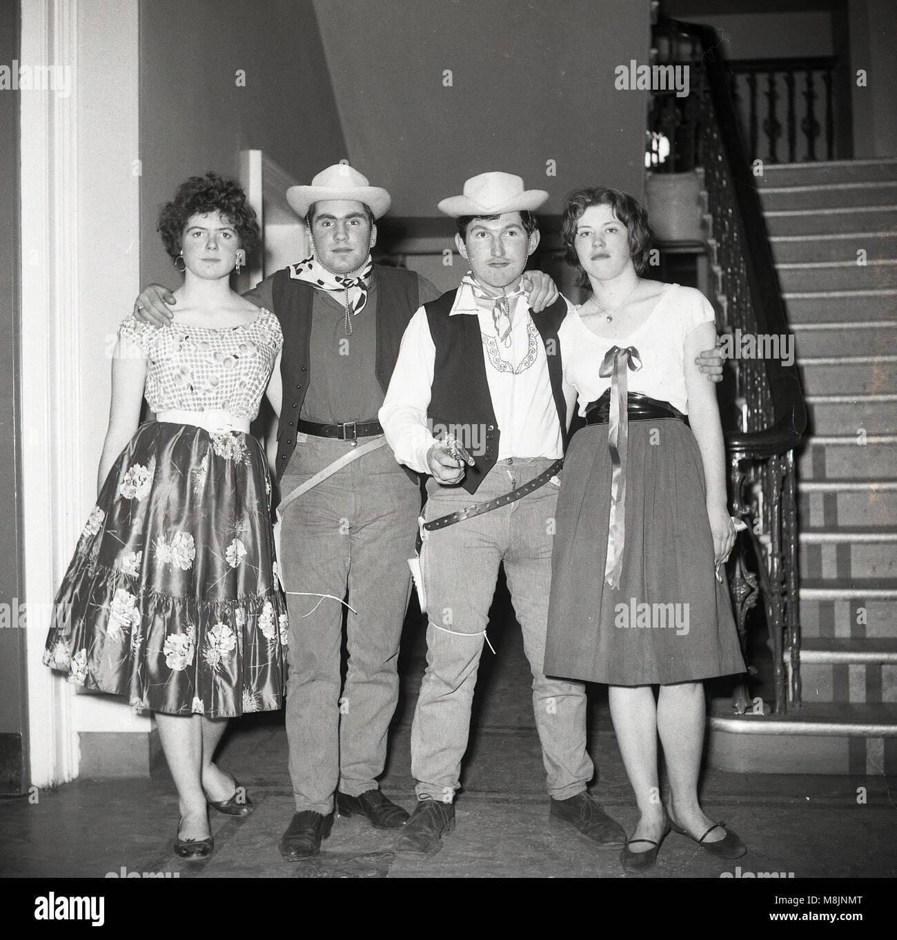 1950s, historical, people at a party wearing fancy dress outfits ot costumes, England, UK. Stock Photo