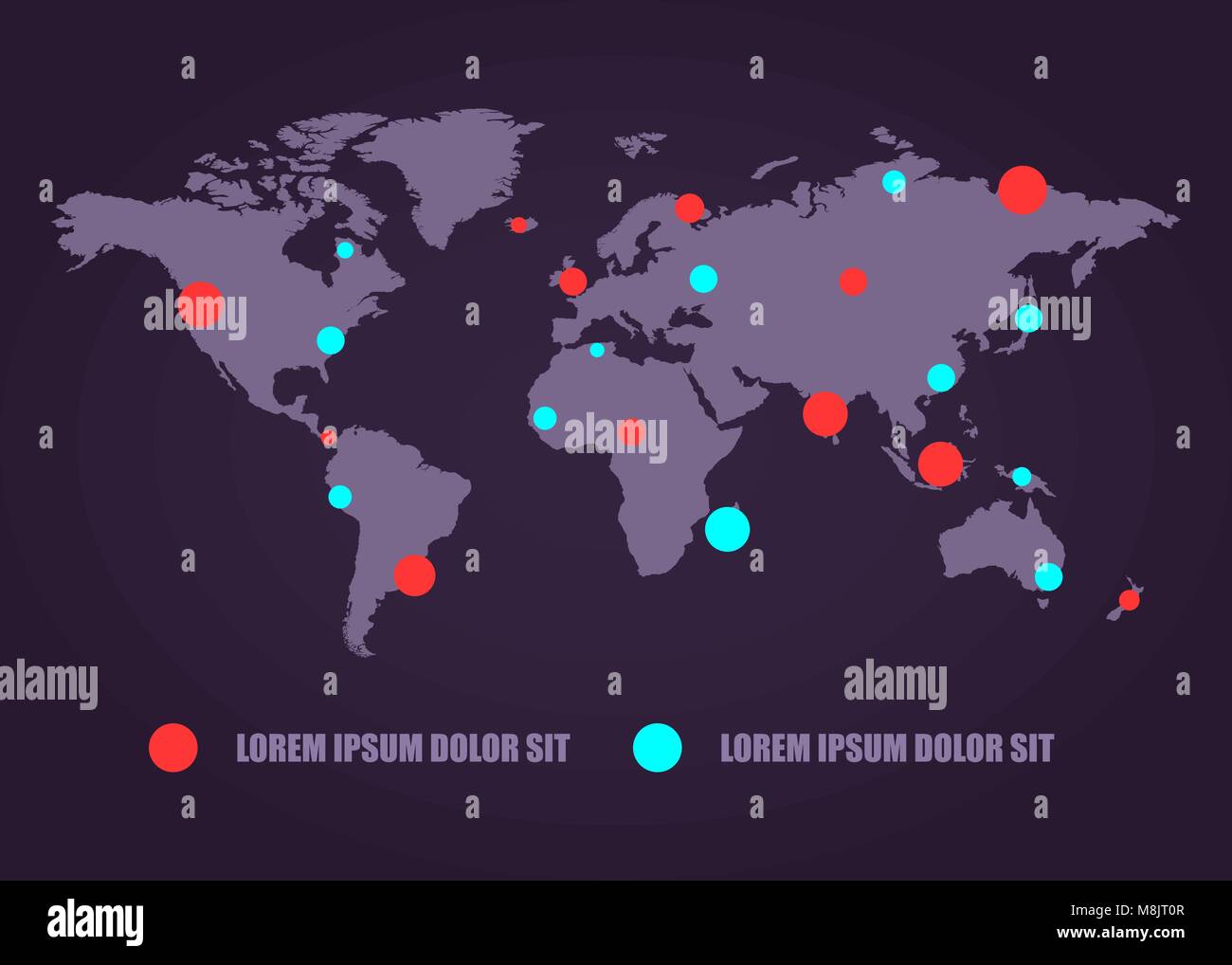 Communications network world map. Vector illustration. Business concept map pictogram. Stock Vector