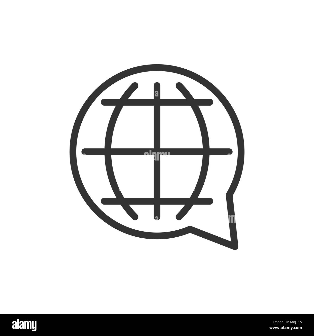 Choose or change language icon. Vector illustration. Business concept globe world communication pictogram. Stock Vector