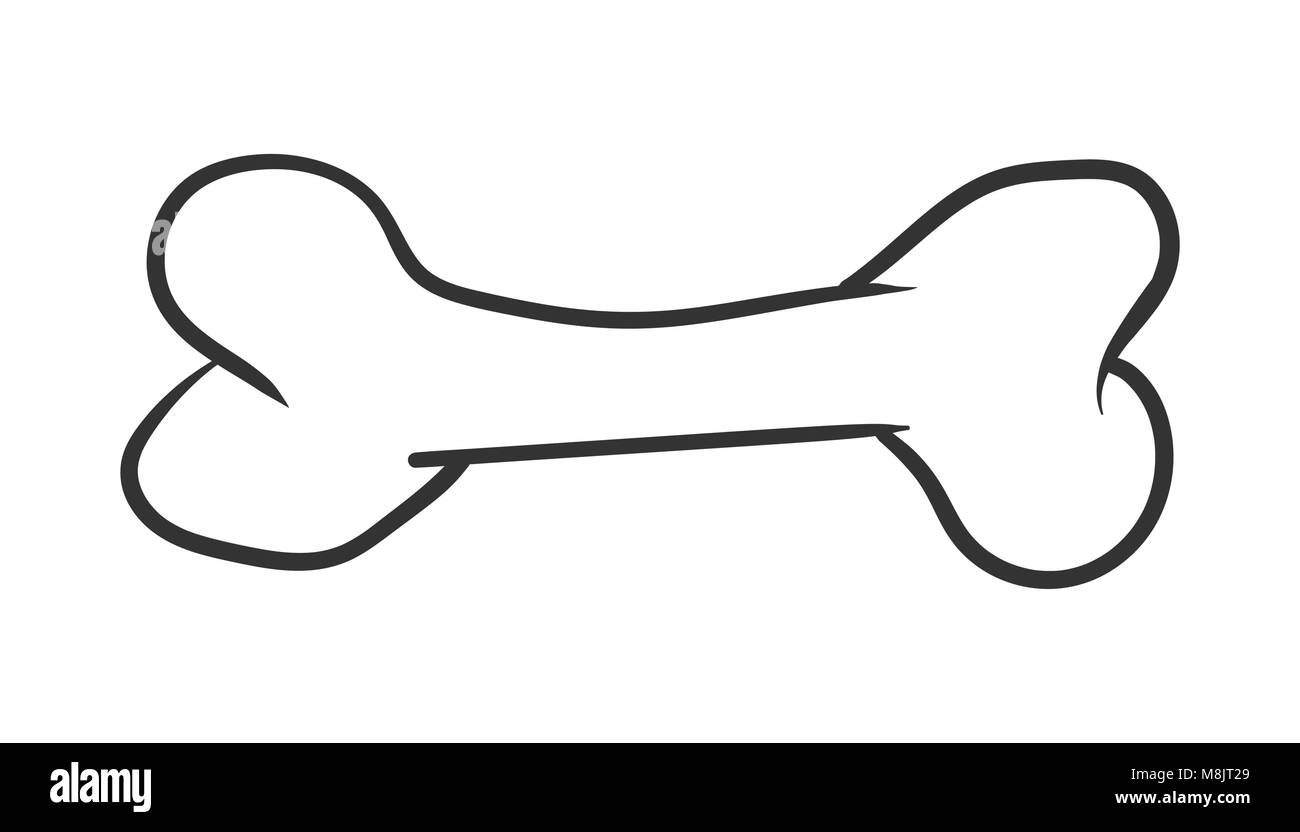Dog bone toy icon. Hand drawn vector illustration. Business concept animal bone pictogram. Stock Vector