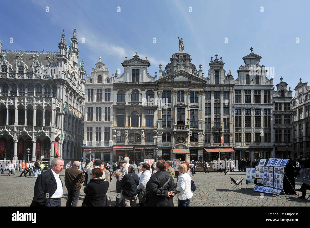 Museum of the City of Brussels in Gothic Revival Maison du Roi (King's House) called also Broodhuis (Breadhouse) from XIX century and Italian Baroque  Stock Photo