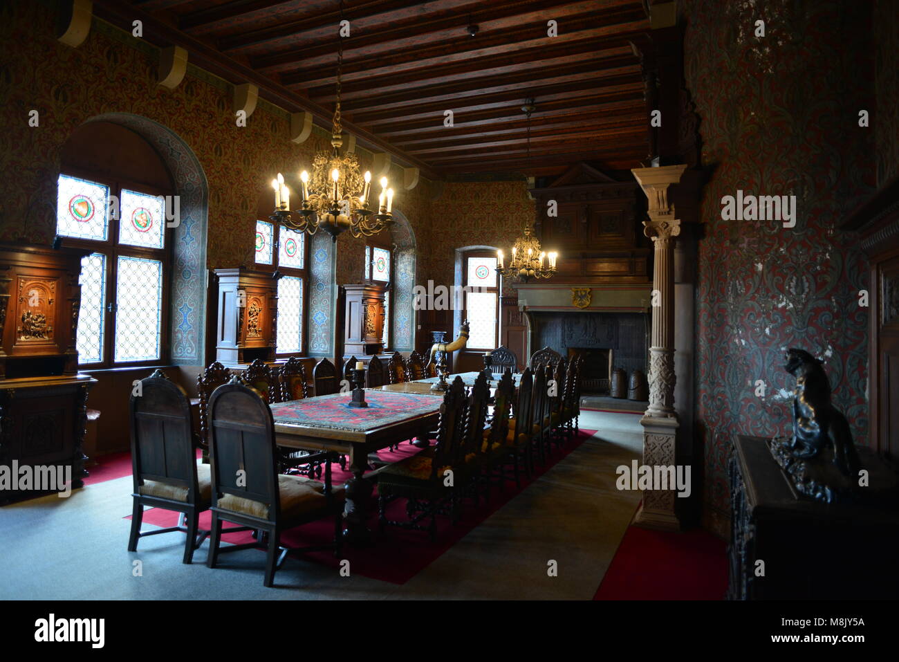 An interior of the Cochem Castle, Germany Stock Photo - Alamy