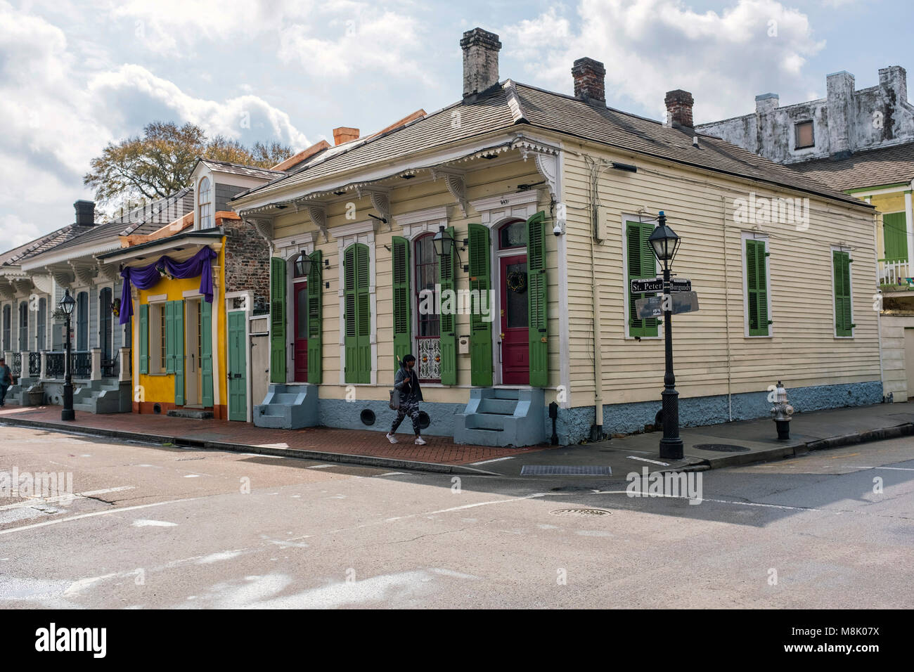 Shotgun house, French Quarter, New Orleans, Louisiana Stock Photo
