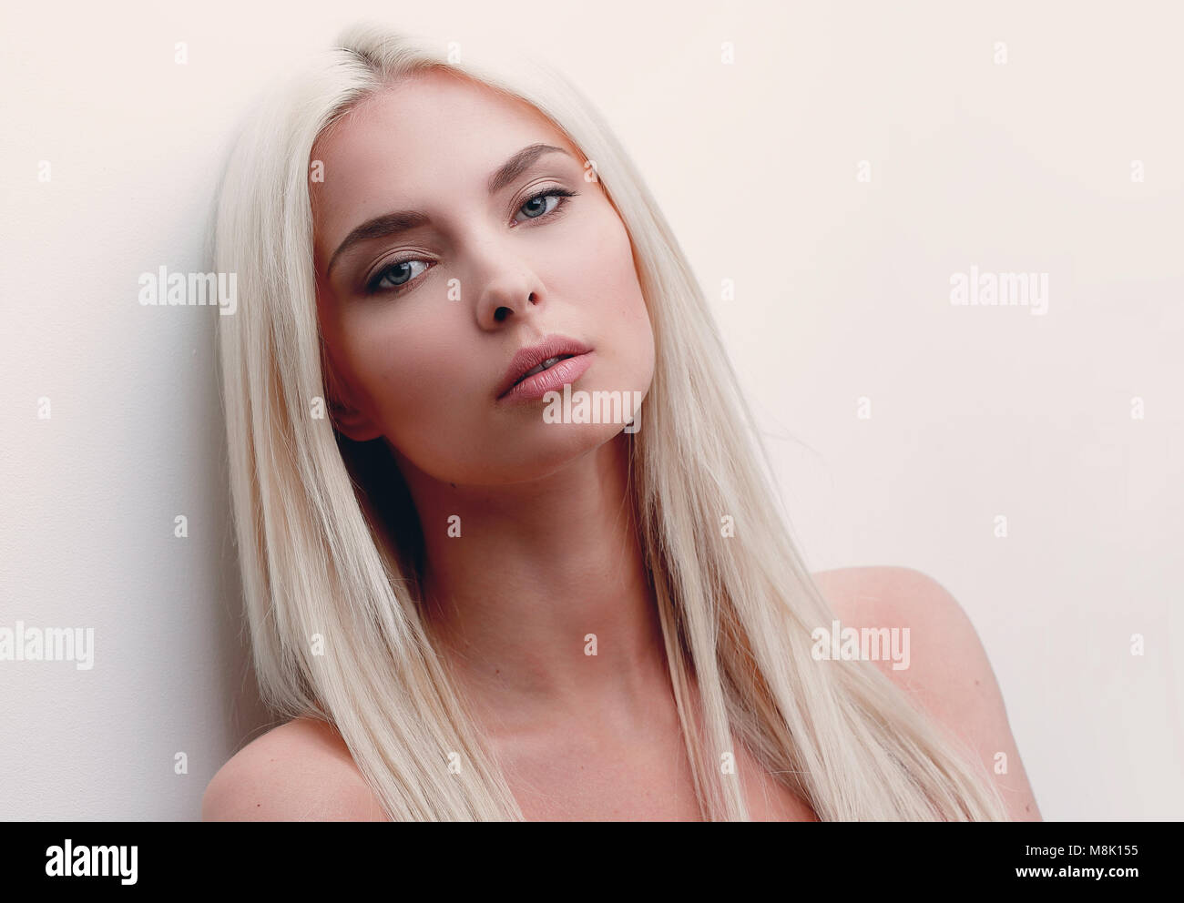 Close-up portrait of a sad beautiful woman Stock Photo - Alamy