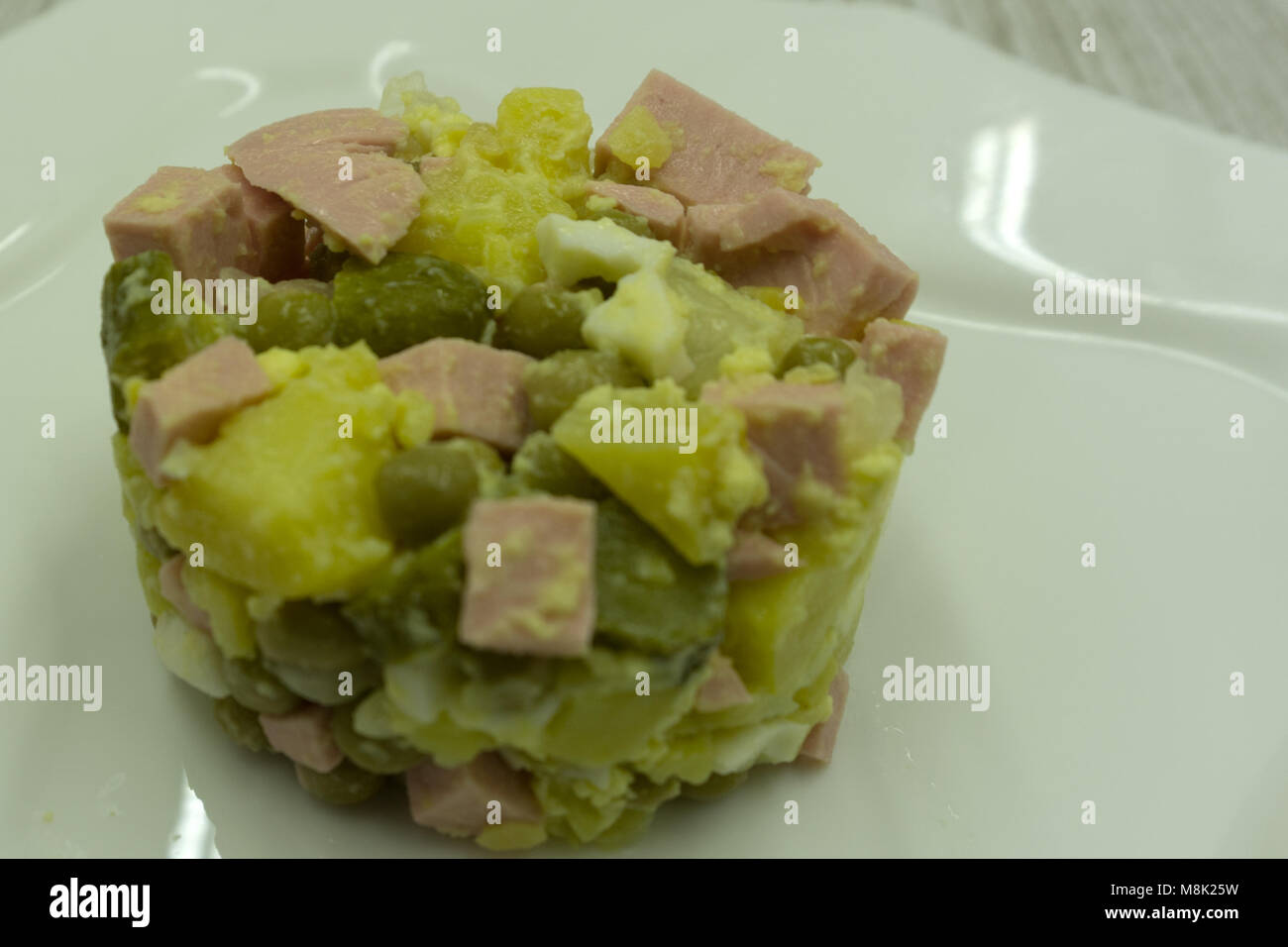 crab sticks salad appetizer decorated with parsley Stock Photo Alamy