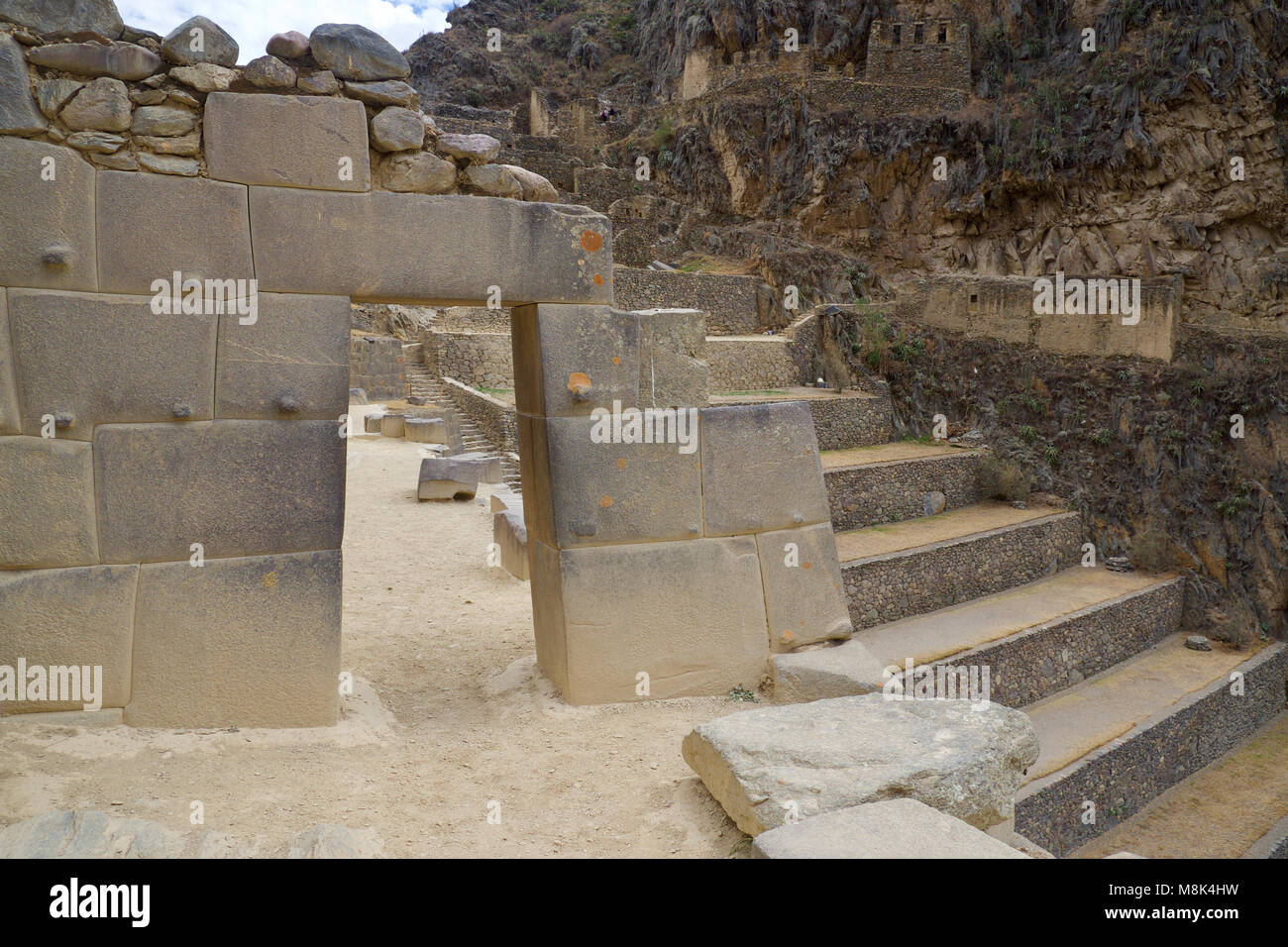 Ruins in Ollantaytambo, Sacred Valley, Peru Stock Photo