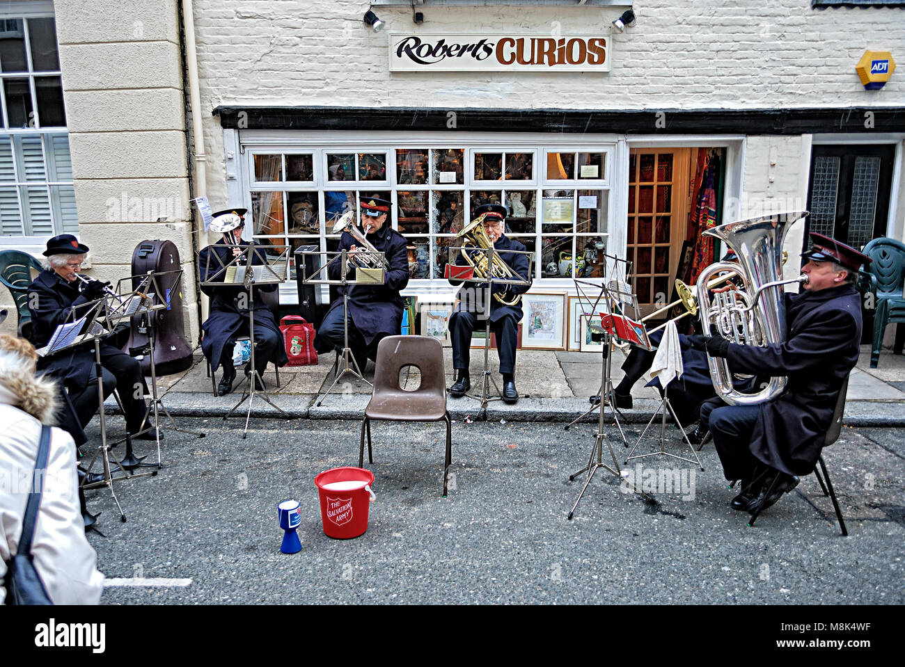 Salvation Army Musicians Playing Carols Stock Photo