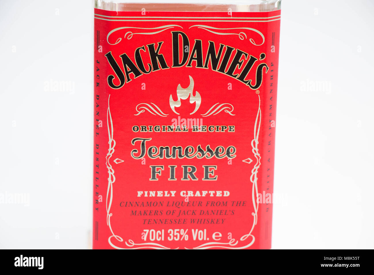 Geneva / Switzerland - March 19 2018 : Jack daniel's whiskey Tennessee  cinnamon isolated on white Stock Photo - Alamy