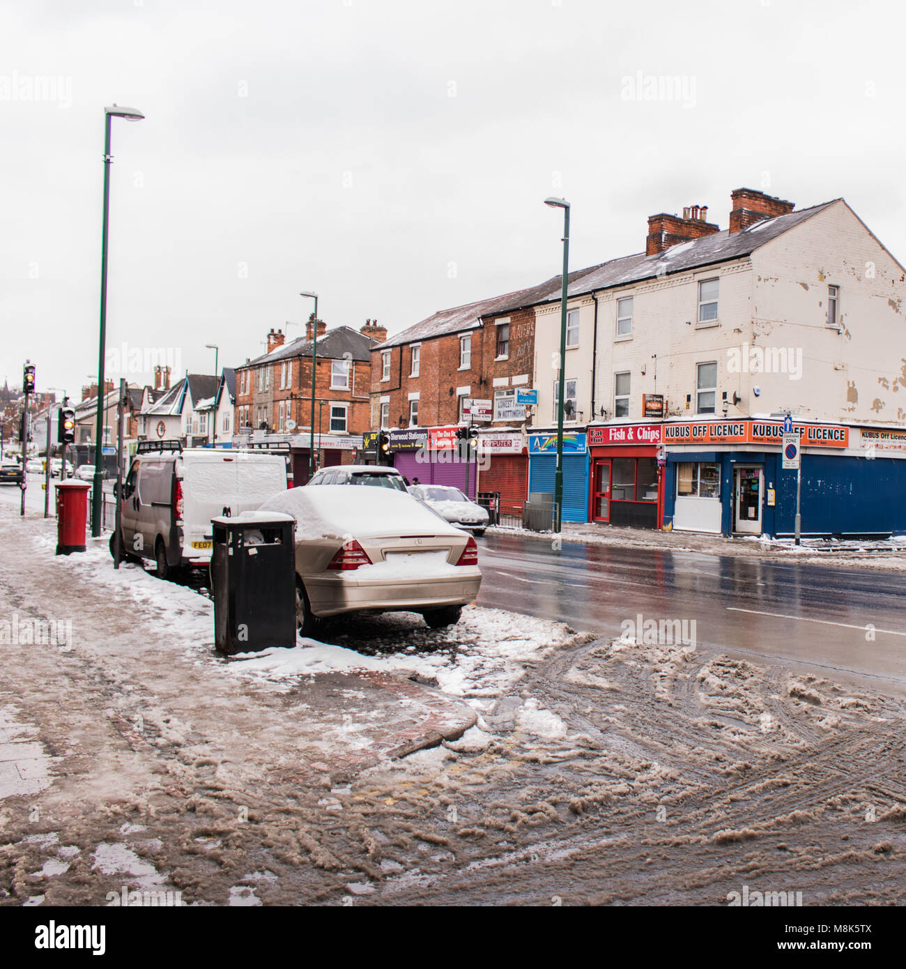 The Beast From the East hits Nottingham City. Stock Photo