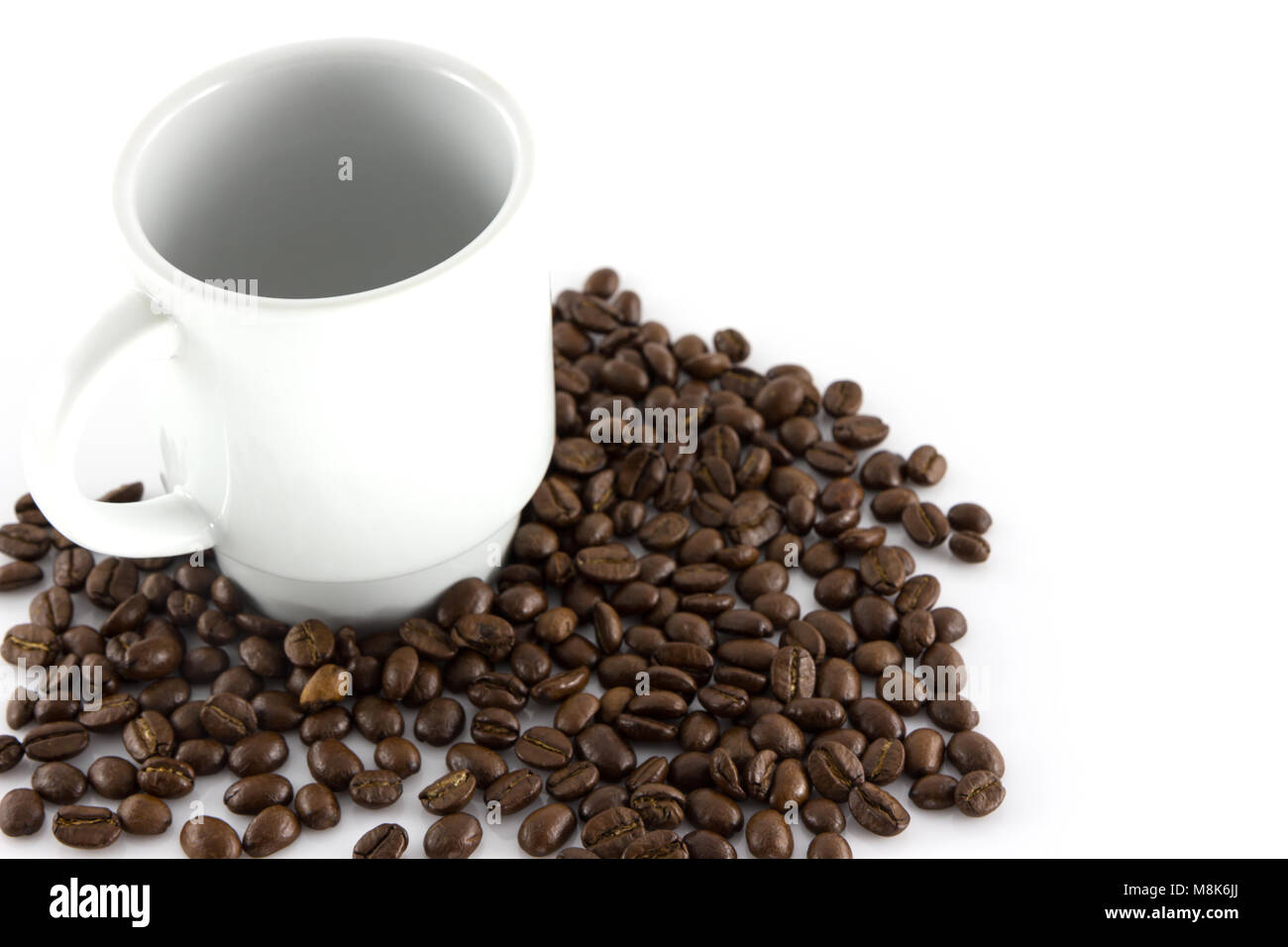 cup of coffee with coffee beans isolate on white background Stock Photo ...