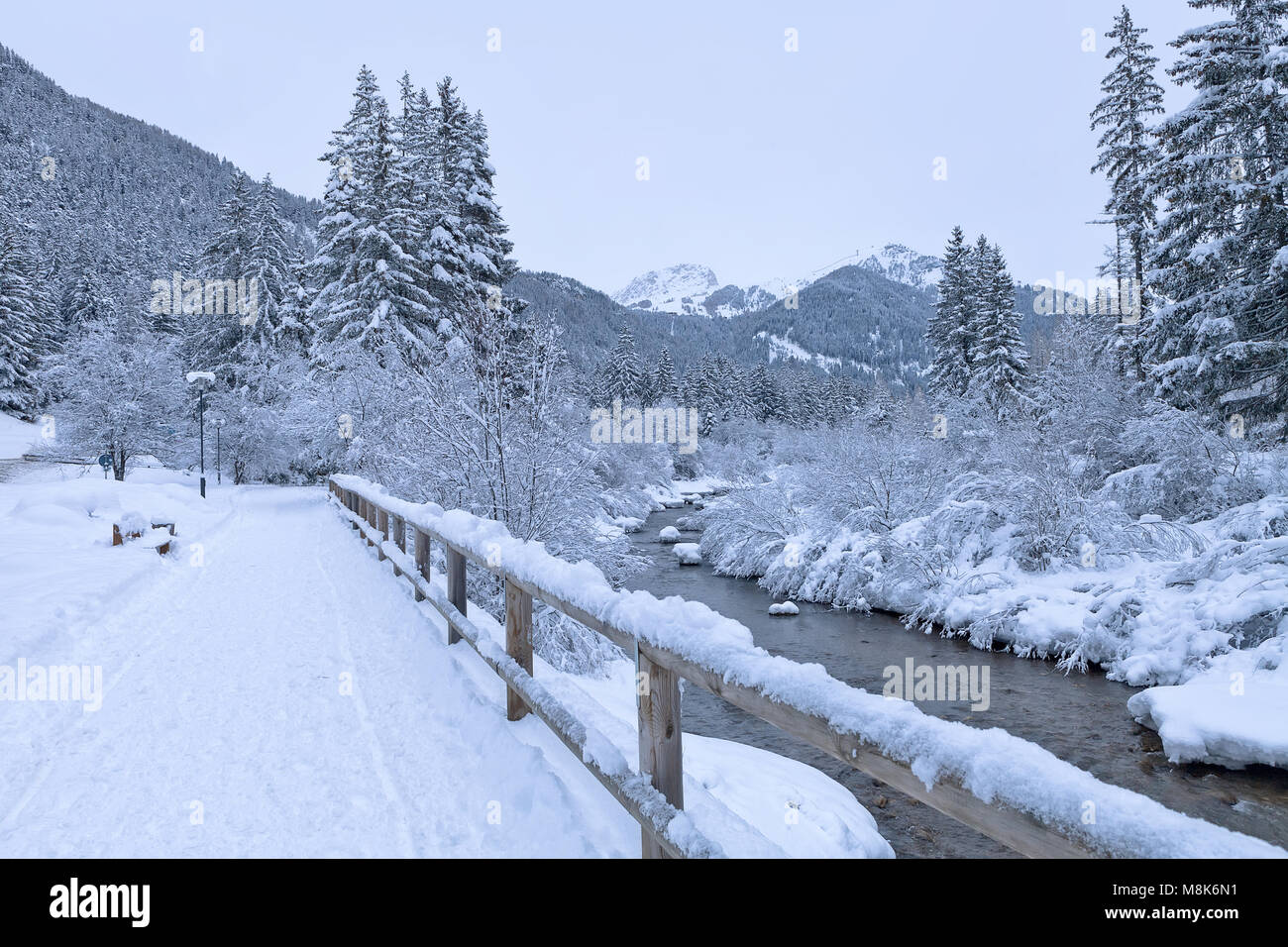 Outdoor winter landscape with snow and trees hi-res stock photography ...