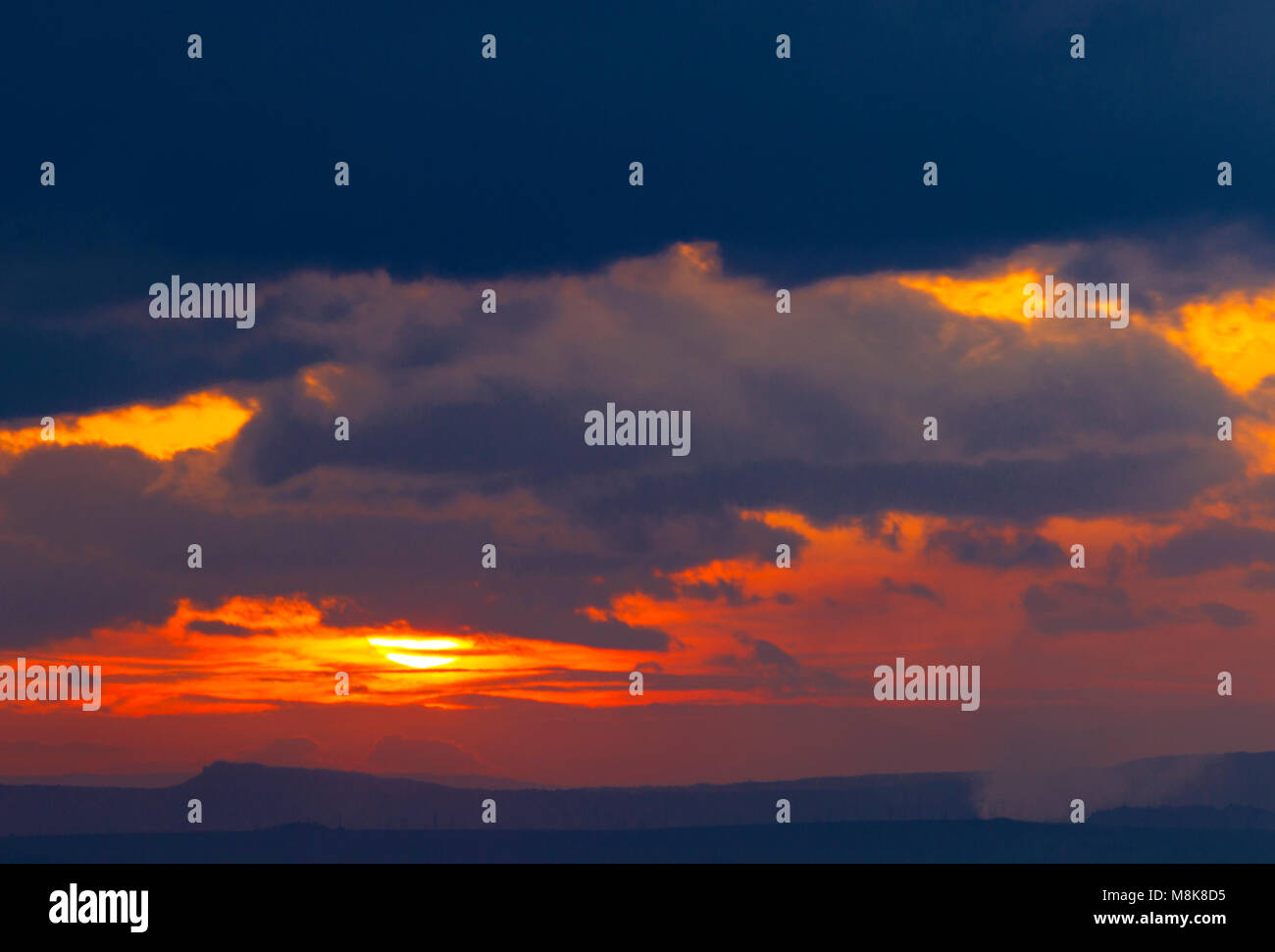 Beautiful sunset with colorful clouds on the sky Stock Photo - Alamy