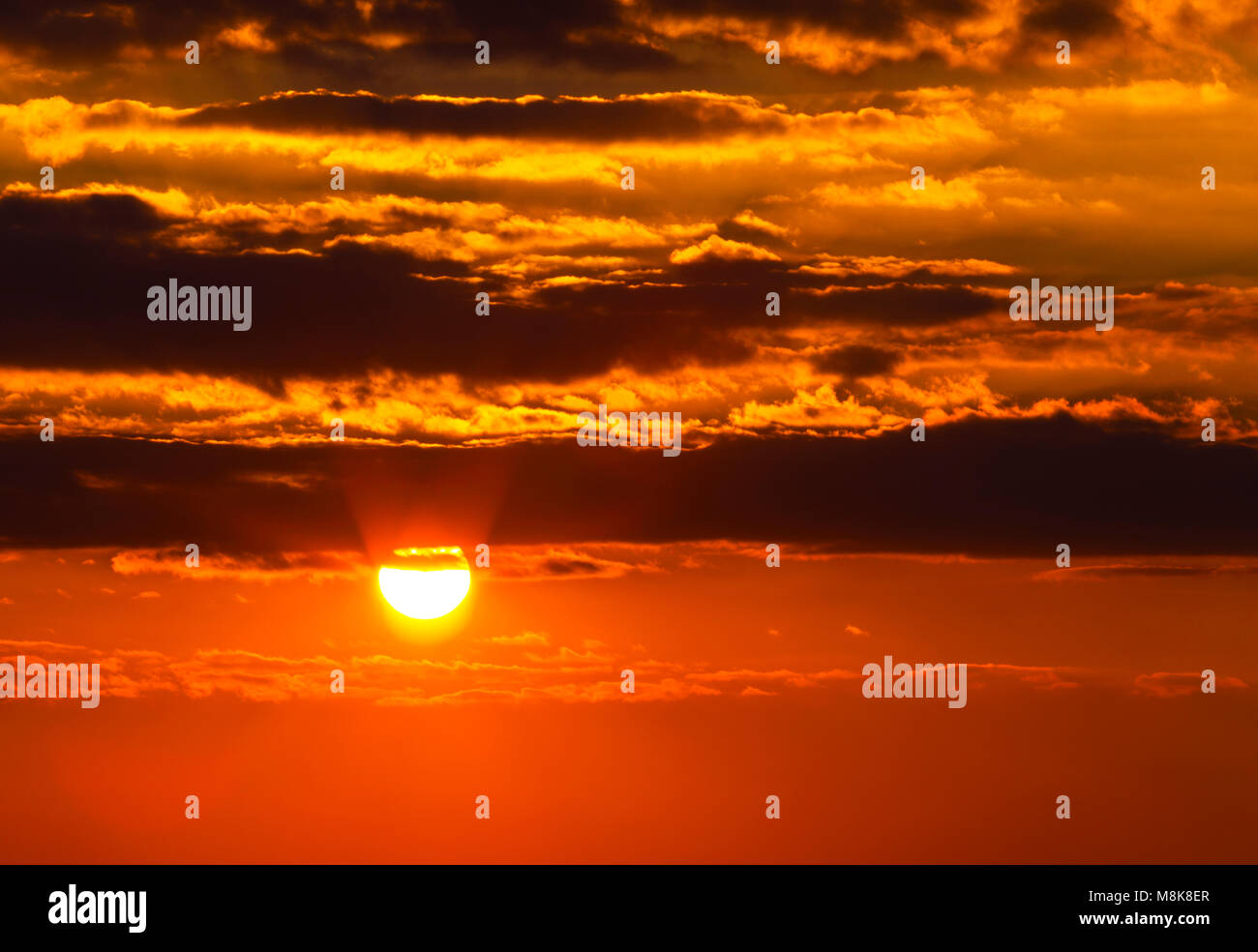 Beautiful sunset with colorful clouds on the sky Stock Photo - Alamy
