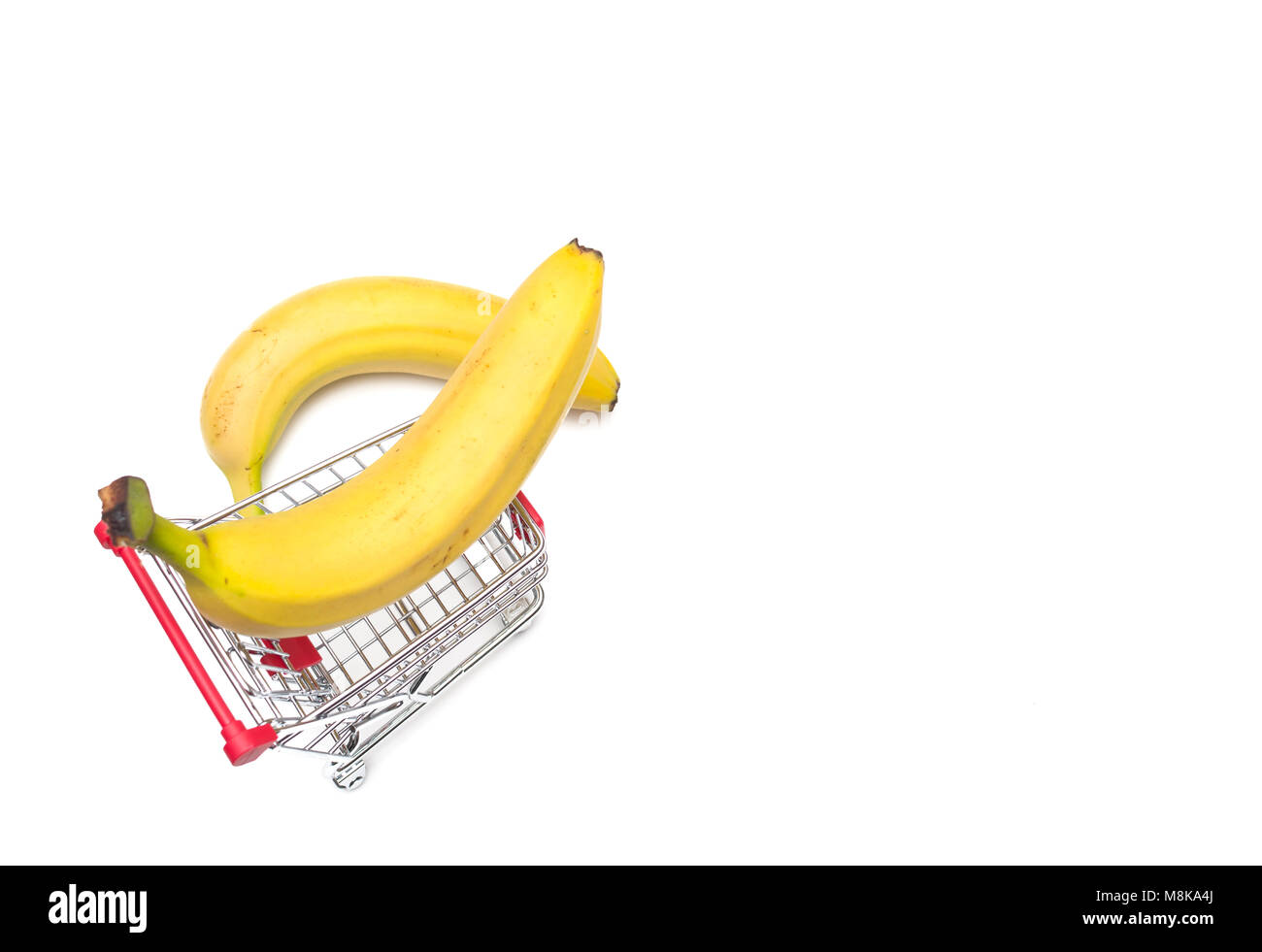 Buying a bananas from supermarket, Banana in shopping cart, shoping