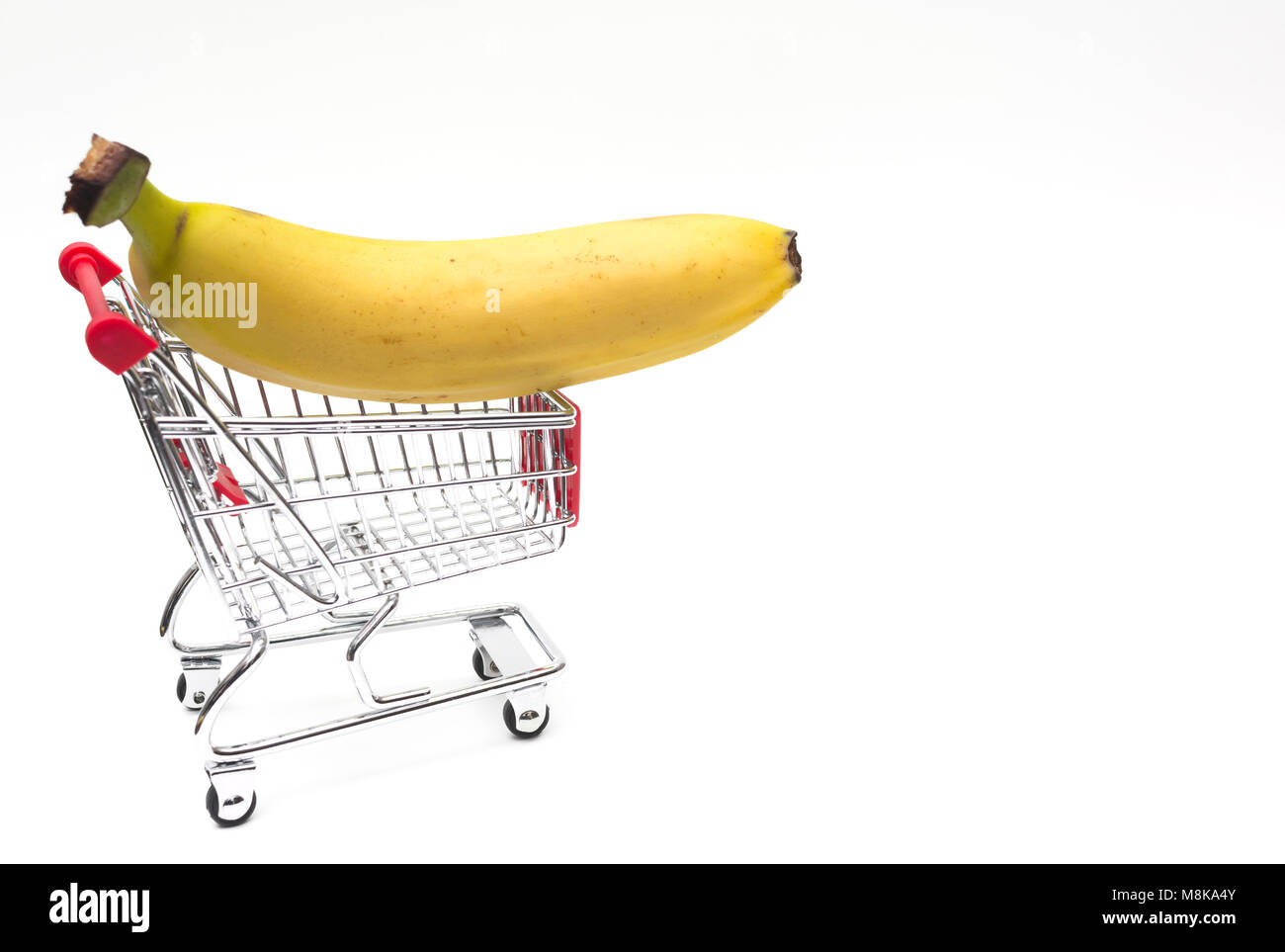 Buying a bananas from supermarket, Banana in shopping cart, shoping