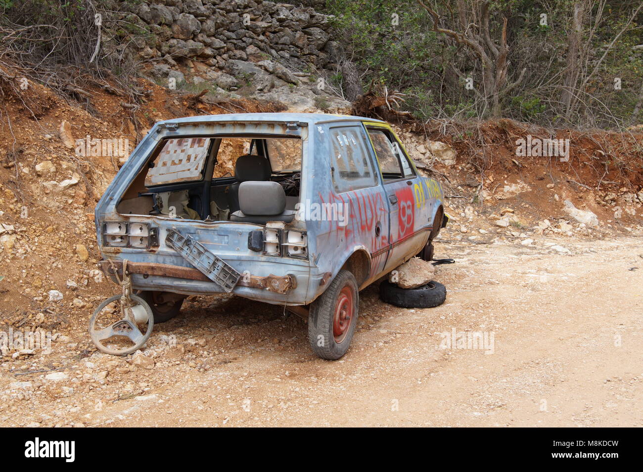 Old and abandoned car Stock Photo