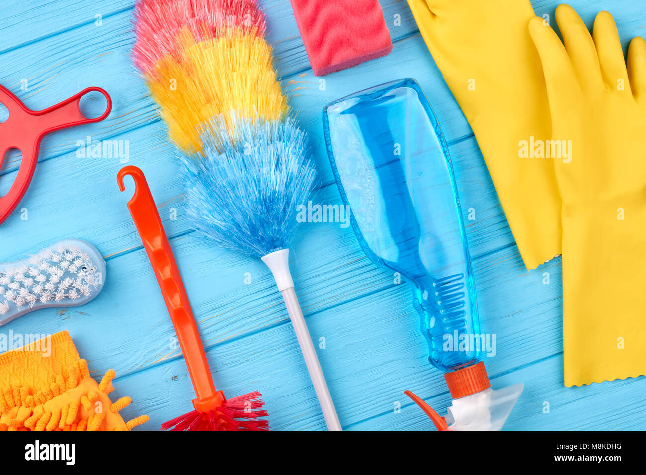 Group of objects for house cleaning Stock Photo Alamy