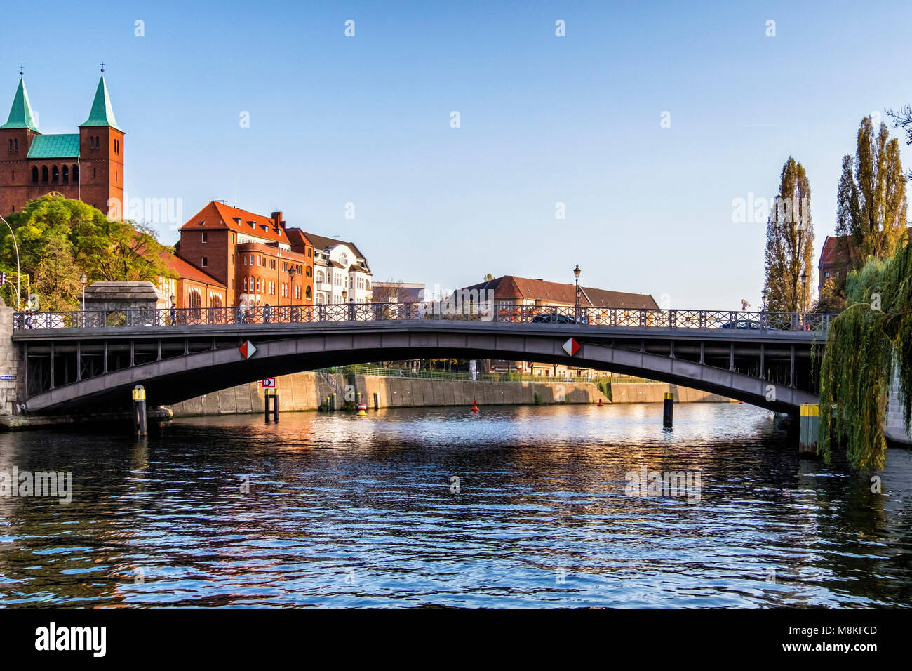 Berlin Riverside Berlin Spree River view. New & Old riverside buildings of Alt-Moabit ...