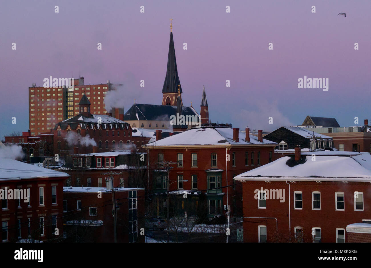 Portland Maine New Year's Dawn Stock Photo Alamy