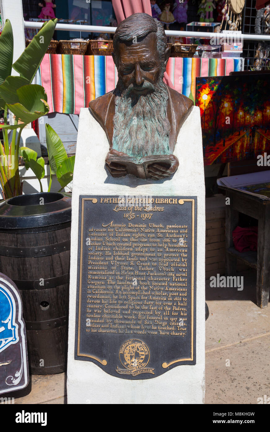 Bust of Father Antonio Ubach, Old Town San Diego, California, USA Stock  Photo - Alamy