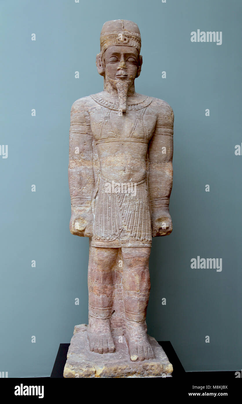 The godn Sebiumeker. Sandstone sculpture from Meroe, Northen Sudan. About 1st century BC. NY Carlsberg Glyptotek. Copenhagen. Stock Photo