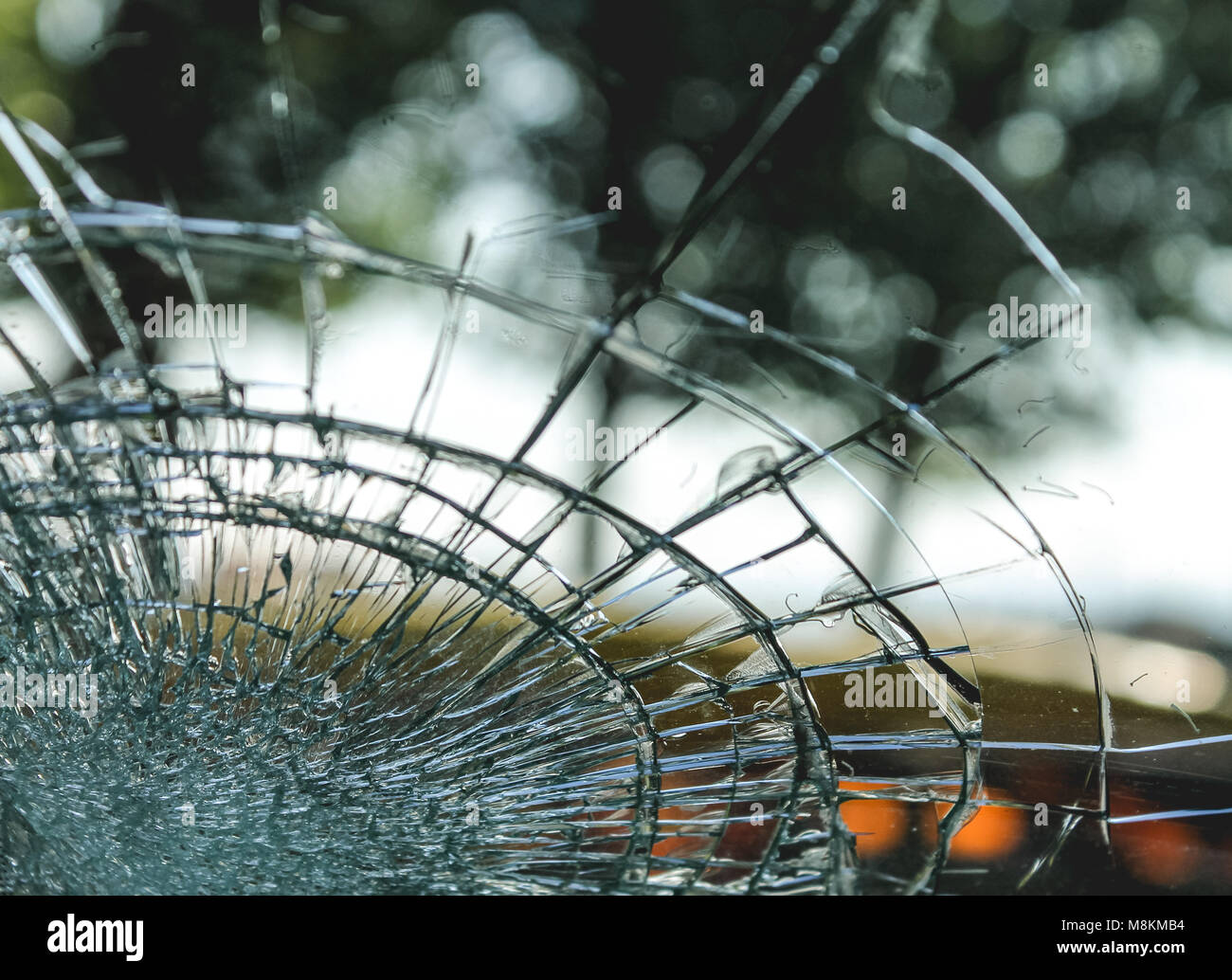 Cracked Glass Windsheild Stock Photo