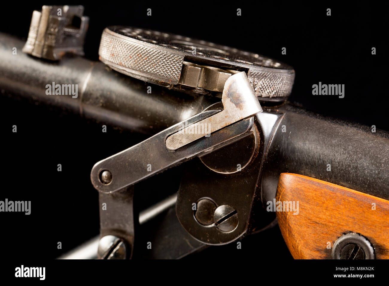 A .177 German Haenel Model 5 Junior repeater air rifle showing cocking